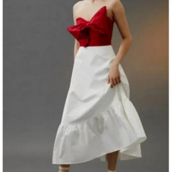 Anthropologie Dresses & Skirts - Anthropologie Hutch 2 NWT Red Bow-Tie Maxi Dress Gown Holiday Cocktail Party